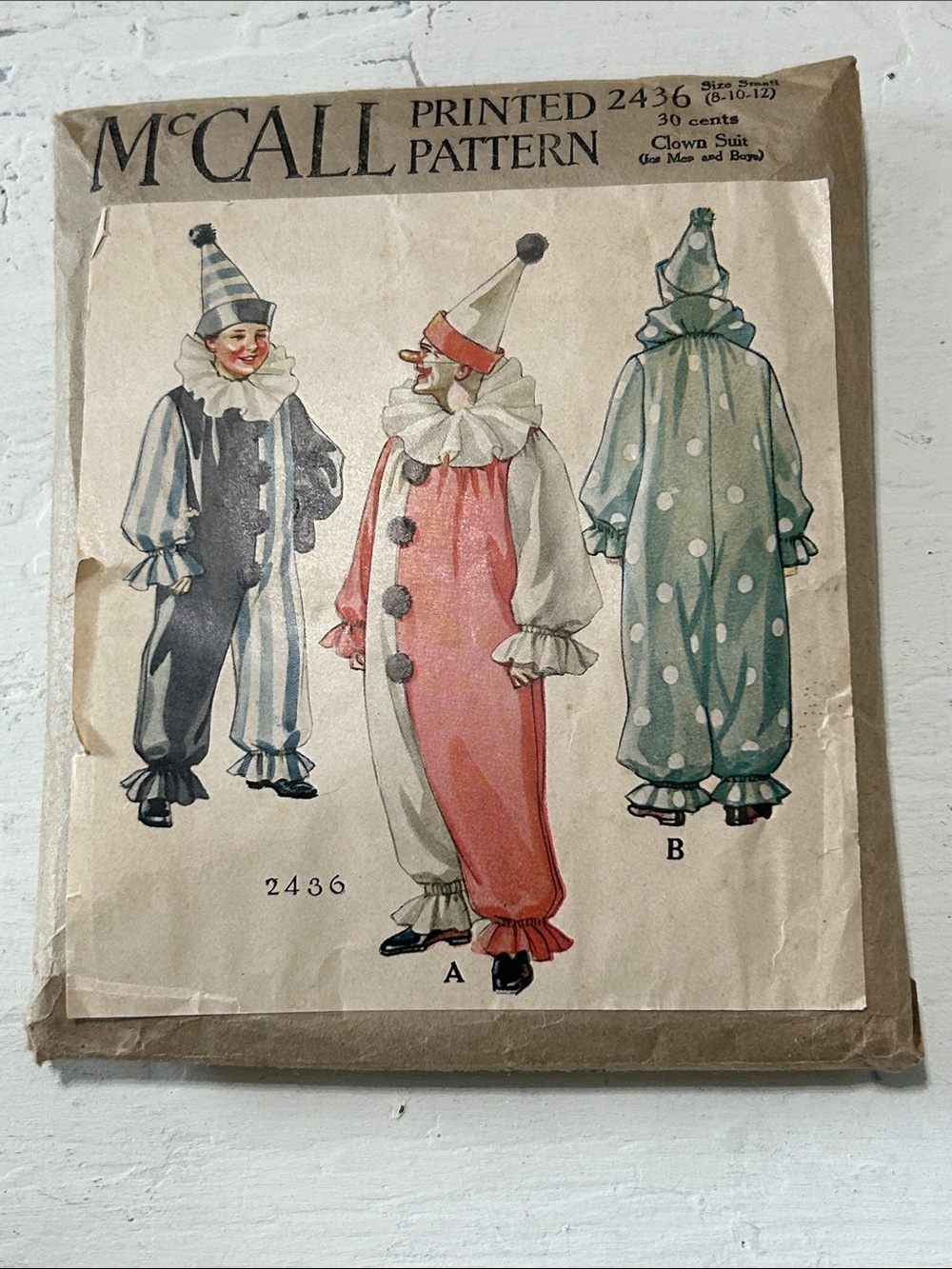McCalls Vintage Kids Clown Pattern